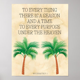 ECCLESIASTES 3: 1 på ett bibliskt stilkort Poster