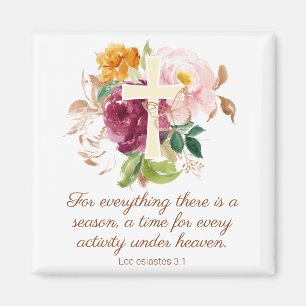Ecclesiastes 3:1 Rosa Blommigt Kor Butterfly Magnet