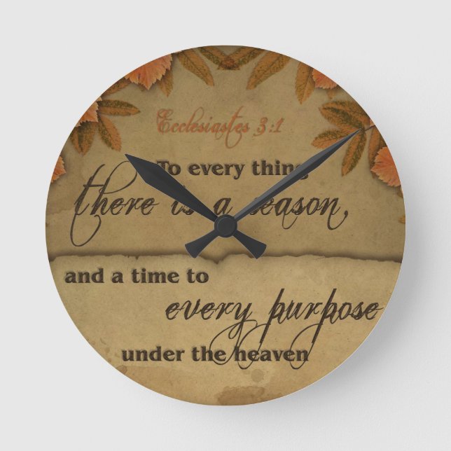 Ecclesiastes 3:1 Scripture Art Gifts Rund Klocka (Framsida)