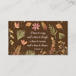 Ecclesiastes 3:4, en tid att gråta, en tid att skr visitkort