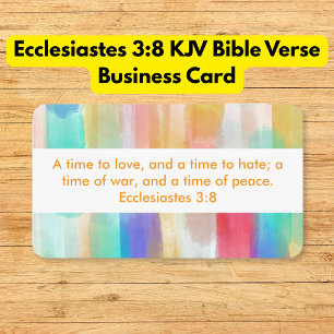 Ecclesiastes 3:8 KJV Bible Verse Rainbow Visitkort