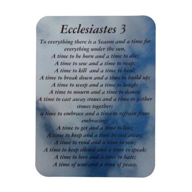 Ecclesiastes 3 magnet (Vertikal)