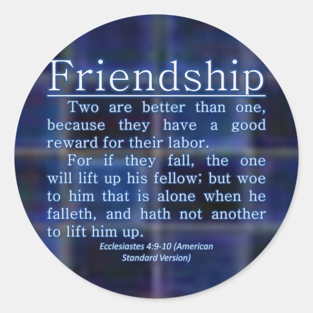 Ecclesiastes 4:9-10 runt klistermärke (Framsida)