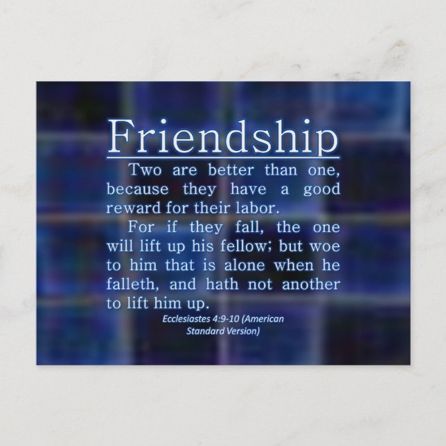Ecclesiastes 4:9-10 vykort (Framsida)