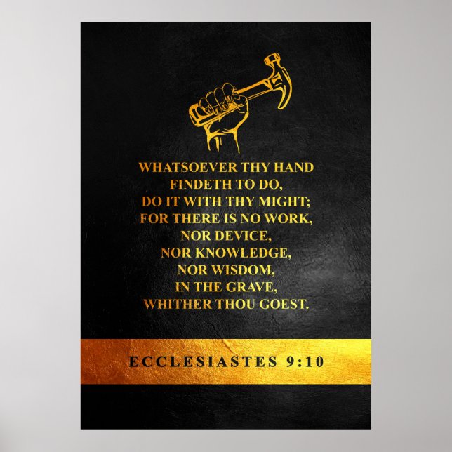 Ecclesiastes 9:10 Bible Verse Poster (Framsidan)