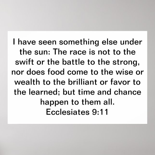 Ecclesiastes 9:11 poster (Framsidan)
