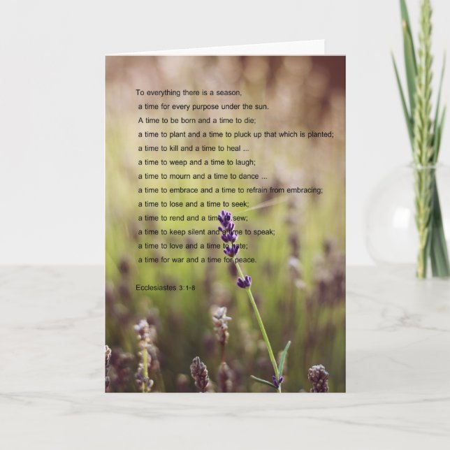 Ecclesiastes Verses Greeting Card Kort (Framsida)