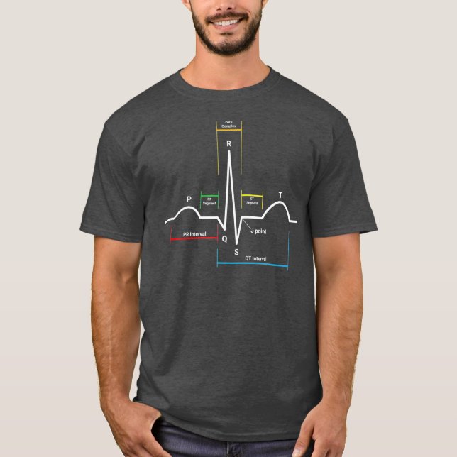 ECG EKG Heartslag T Shirt (Framsida)
