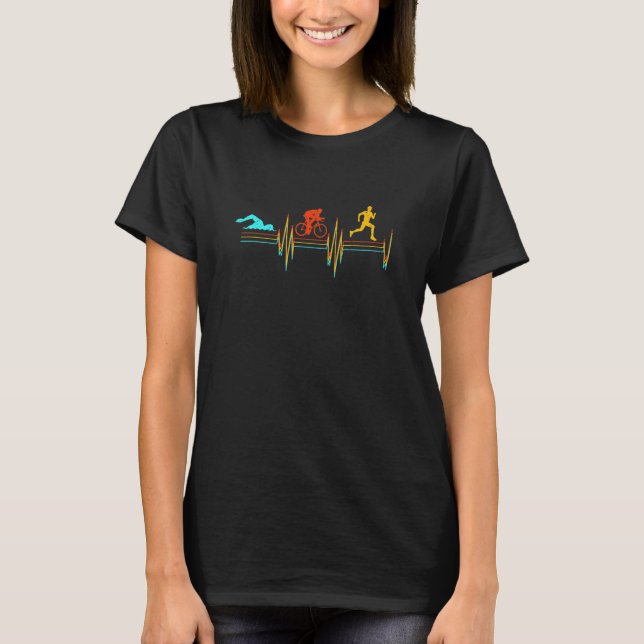 Ecg-grafiktriatlon som kör simning C T Shirt (Framsida)