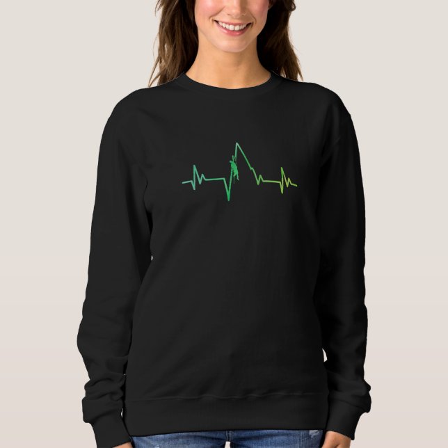 Ecg Heartbeat Graphic Bouldering Mountaineering Bo T Shirt (Framsida)