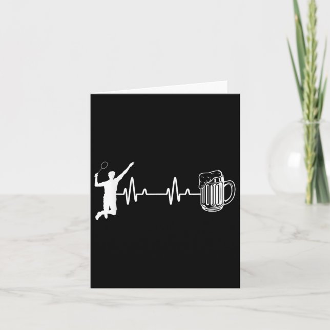 Ecg-pulsslag Badminton Player Shuttle Sports Smas Kort (Framsida)