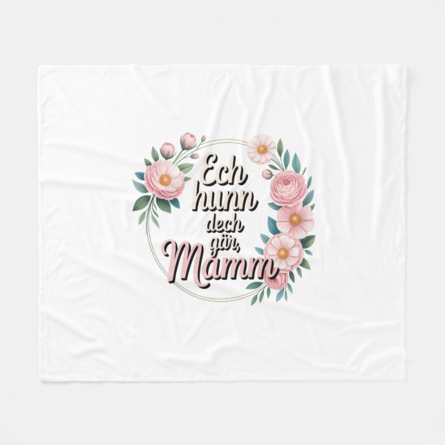 Ech hu meng Mamm gär – Luxembourgish Mother's Day Fleecefilt (Framsidan (Horisontell))