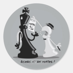 Echec en-maths runt klistermärke