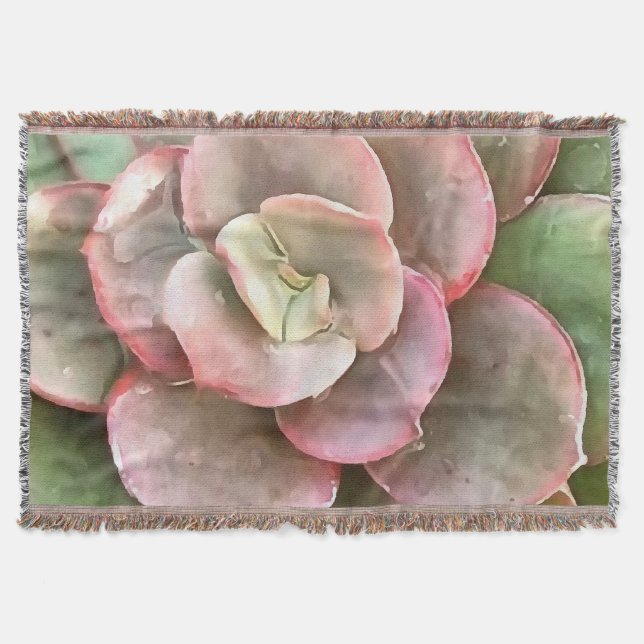 Echeveria Cactus Succulent Acrylic Painting Filt (Framsidan)