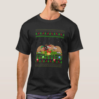 Echidna Älskare Julafton Lighting Santa Ugly Echid T Shirt