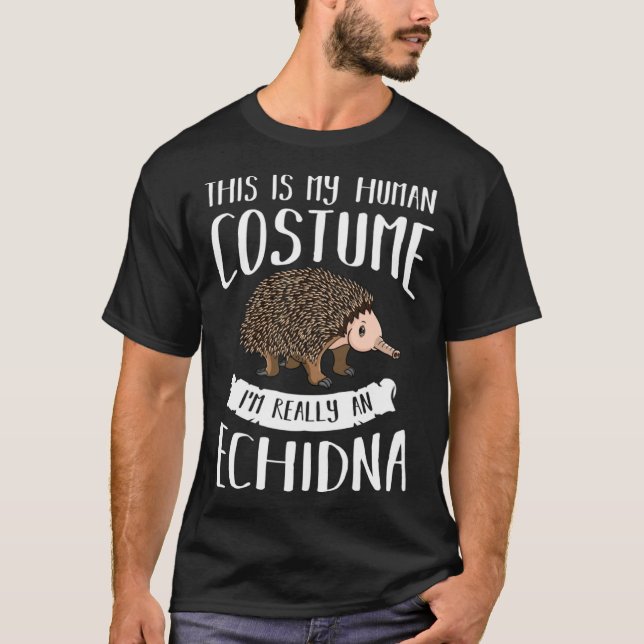 Echidna Animal  Cute Hedgehog T Shirt (Framsida)