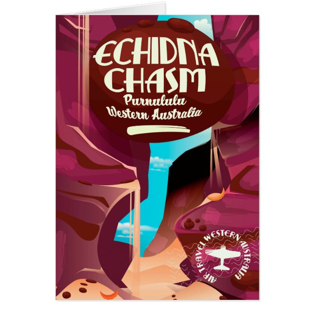Echidna Chasm seriefigur reseinformation affisch Hälsningskort (Framsidan)