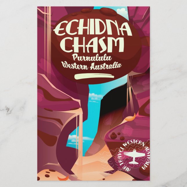 Echidna Chasm-tecknadens reseaffisch Brevpapper (Framsida)