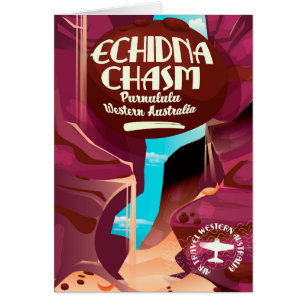 Echidna Chasm-tecknadens reseaffisch Hälsningskort