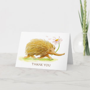 Echidna stollig djurfärgkort tack kort