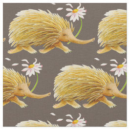 Echidna vattenfärgsstruktur stollig mönster tyg