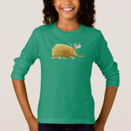 Echidna vismisk vattenfärgsskogskonst t-shirt