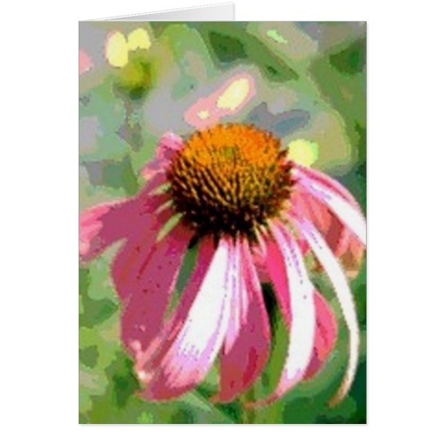 Echinacea Abstrakt Card Hälsningskort (Framsidan)