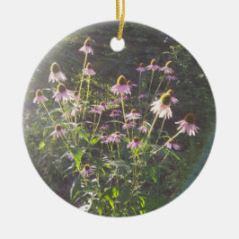 Echinacea blommor i solen julgransprydnad keramik