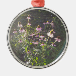 Echinacea blommor i solen julgransprydnad metall