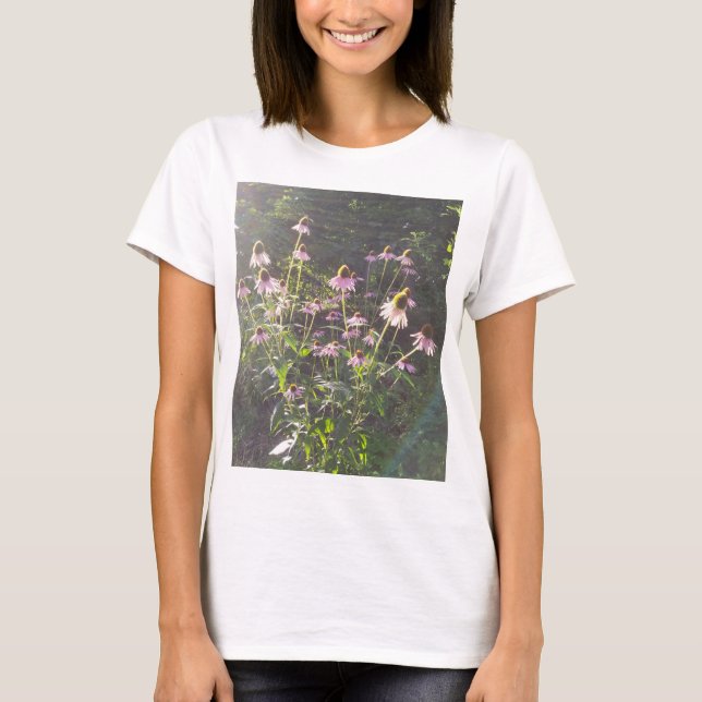 Echinacea blommor i solen t shirt (Framsida)