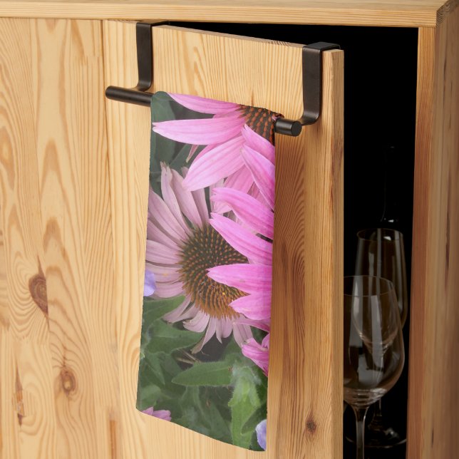 Echinacea coneflowers tea towel kökshandduk (Thirds Fold)