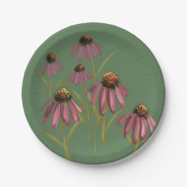 Echinacea Flower Plate - Rosa & Grönt Party