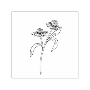 Echinacea gummistämpel självfärgande stämpel