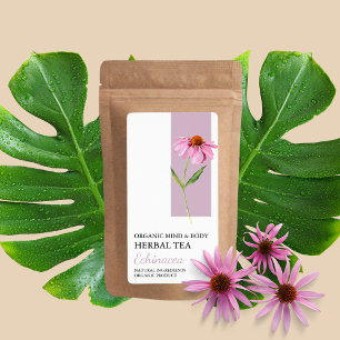 Echinacea Herbal Tea Business Label Fraktsedel