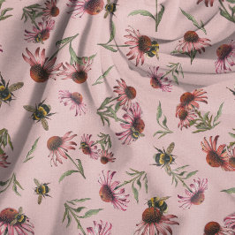 Echinacea kägelblommor Rosa sömlöst mönster Tyg