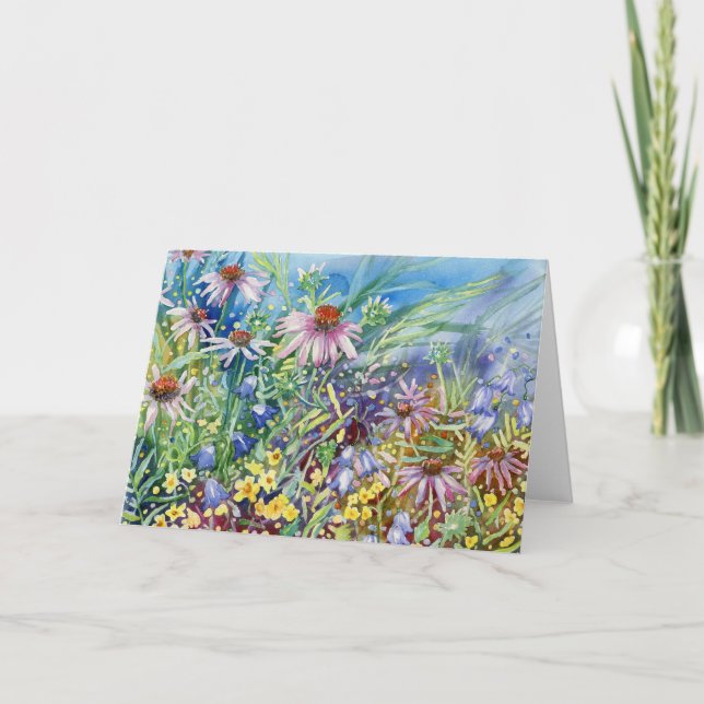 ’Echinacea Meadow’ Blank Notecard Tack Kort (Framsida)