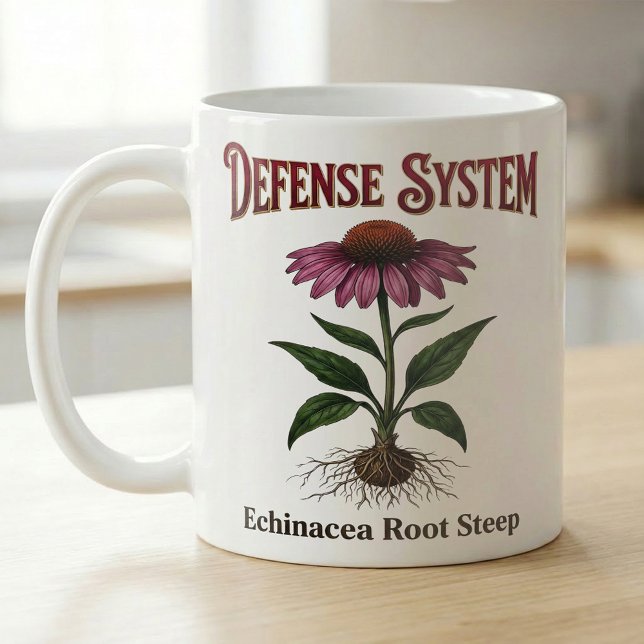 Echinacea Rotte Te Botanisk Print Kaffemugg (Skapare uppladdad)