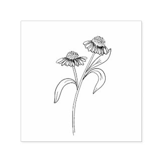 Echinacea Rubber Stamp Självfärgande Stämpel