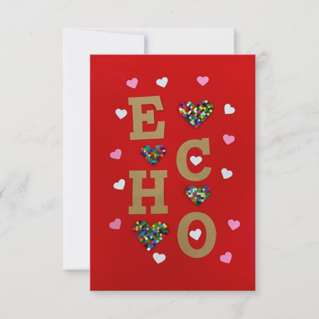 ECHO-anteckningskort Kärlek Tack Kort (Framsida)