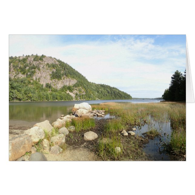 Echo Lake Beach vid Acadia National Park Hälsningskort (Framsidan Horizontal)