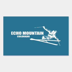 Echo Mountain Colorado Skier Rektangulärt Klistermärke