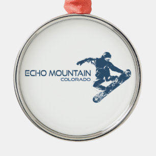 Echo Mountain Colorado Snowboardåkare Julgransprydnad Metall