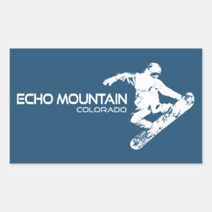 Echo Mountain Colorado Snowboardåkare Rektangulärt Klistermärke