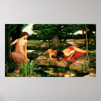 Echo och Narcissus (1903) ~ Fine Art Canvas Poster