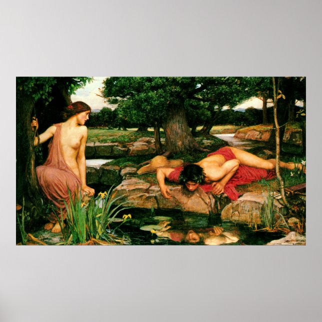 Echo och Narcissus (1903) ~ Fine Art Canvas Poster (Framsidan)