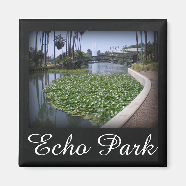 Echo Park Sjö i Los Angeles, Kalifornien Magnet (Framsidan)