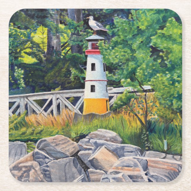 Echo Point Fyren Underlägg Papper Kvadrat (Framsidan)