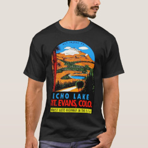 Echo Sjö Mt Evans Colorado Vintage resor Decal C T Shirt