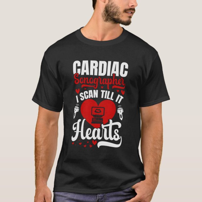 Echo Sonographer Kardiografi Ultra Tekniker Bil T Shirt (Framsida)