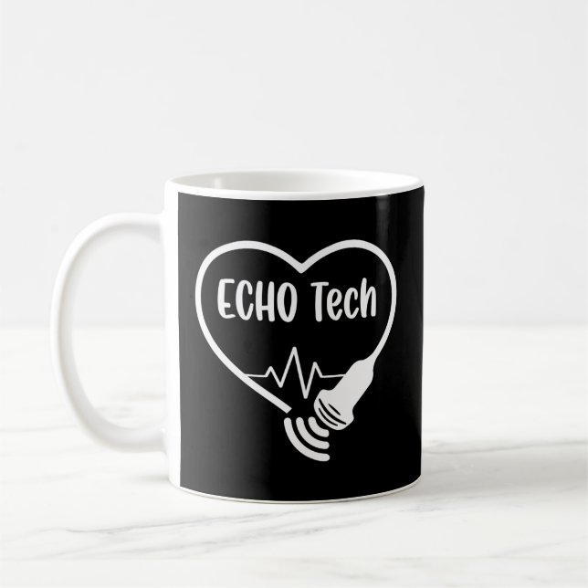 Echo Tech Cardiac Sonographer Rdcs Echokardiograph Kaffemugg (Vänster)